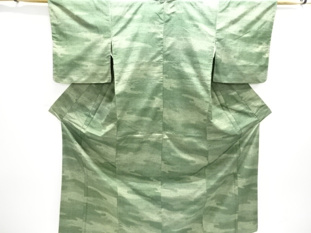 JAPANESE KIMONO / SILK / HAND WOVEN TSUMUGI / MIST